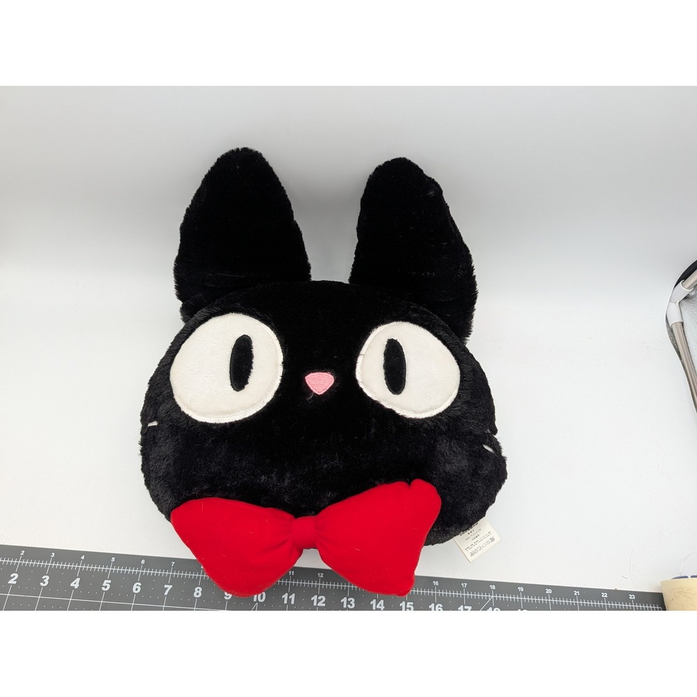 Studio Ghibli Jiji Plush Pillow Black Red Bow Kikis Delivery Service 1989